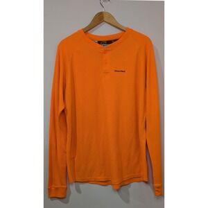 Realtree Hunter's Orange Thermal Long‎ Sleeve Henley Shirt Men's Size L